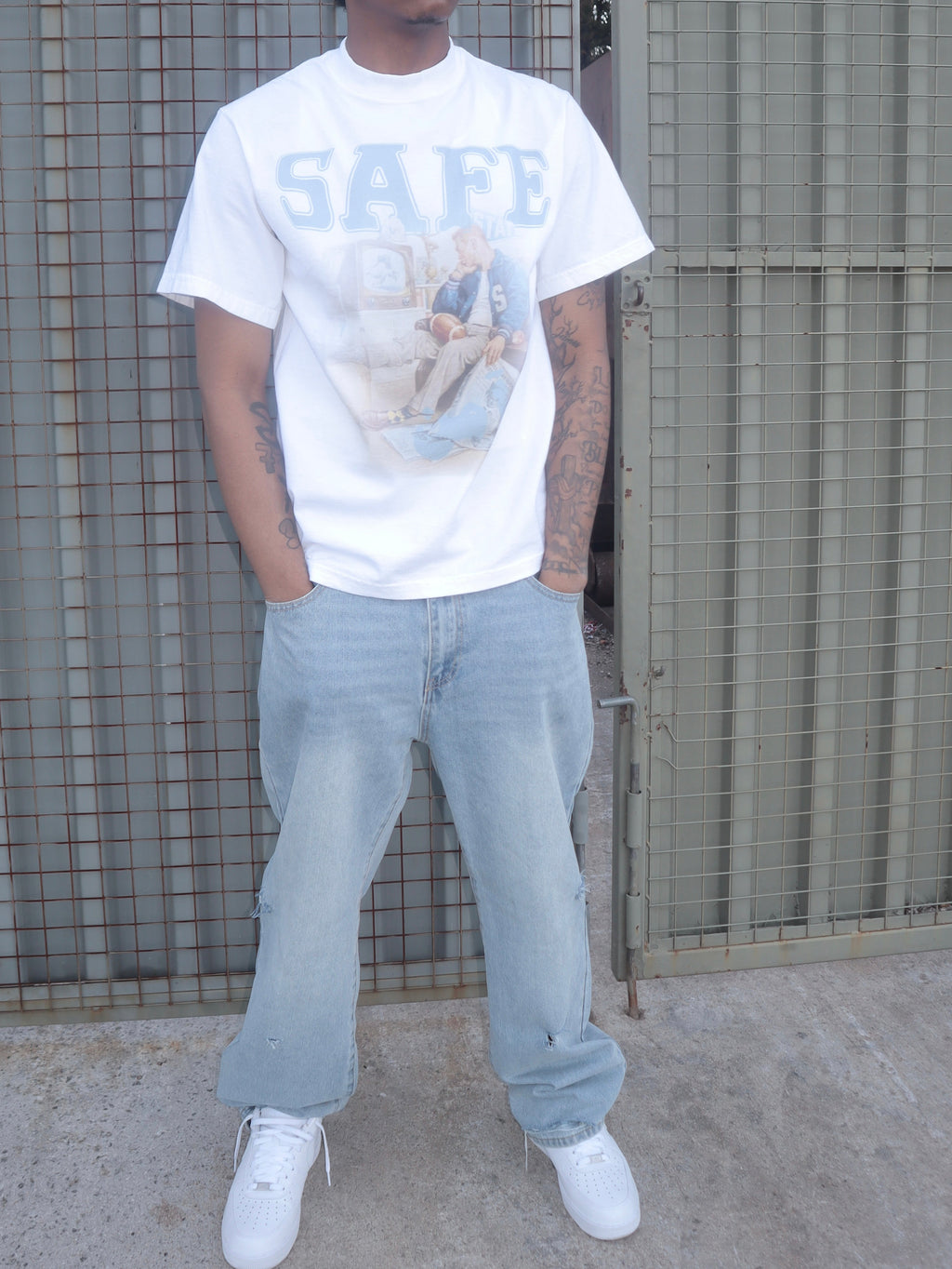 “SAFE” Letterman tee